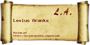 Levius Aranka névjegykártya